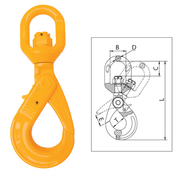 ITM G80 eye swivel self-locking hook for 7–8 mm chain
