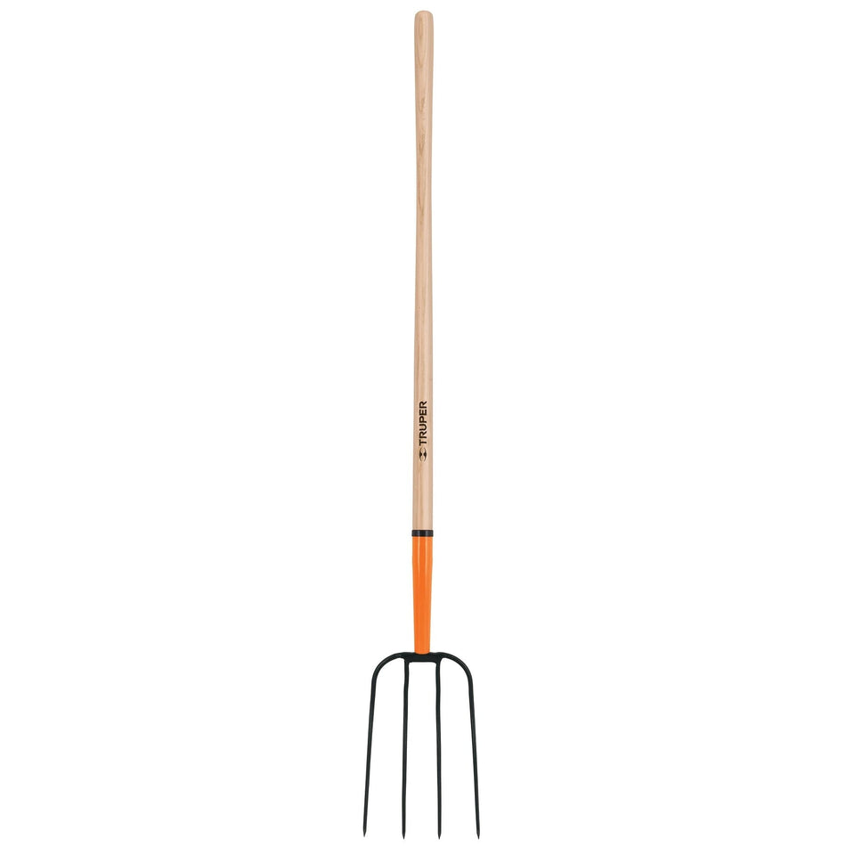 Truper Manure Fork with Long Handle 4-Prong