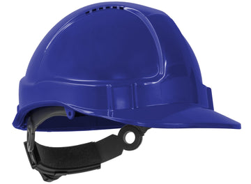 TUFF-NUT hard hat short peak vented blue with 6-point ratchet harness