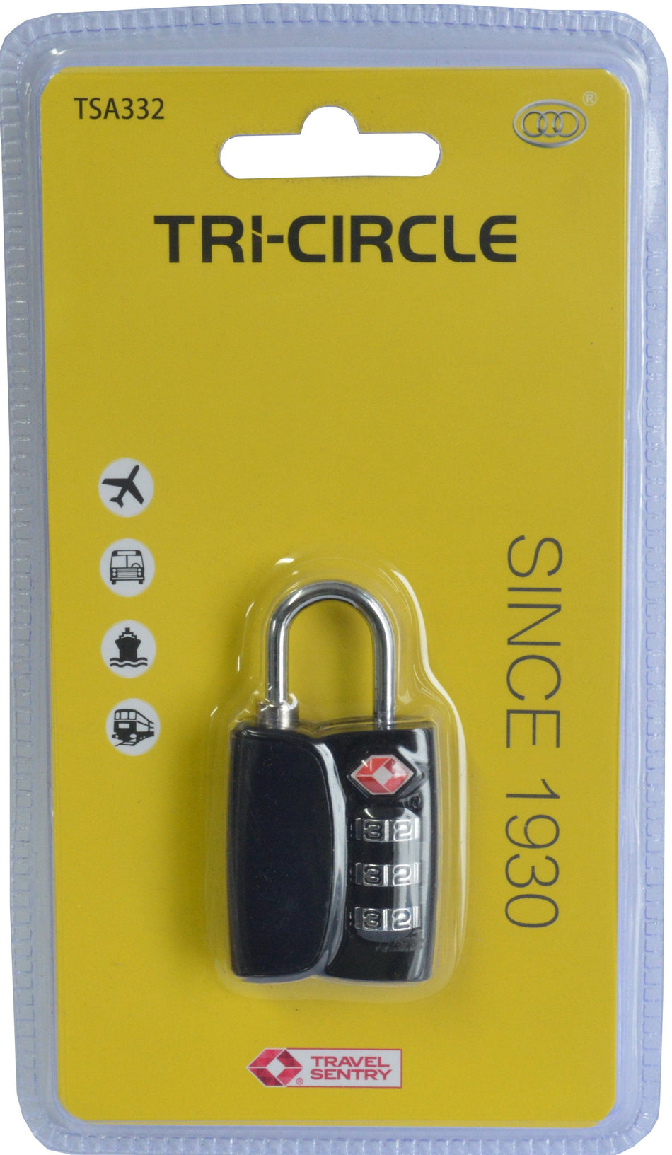 Tri-Circle PADLOCK SUITCASE TSA approved BLACK