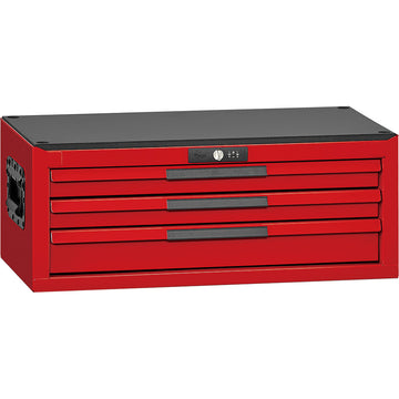 Teng Pro35 26in red tool chest with three drawers, front view