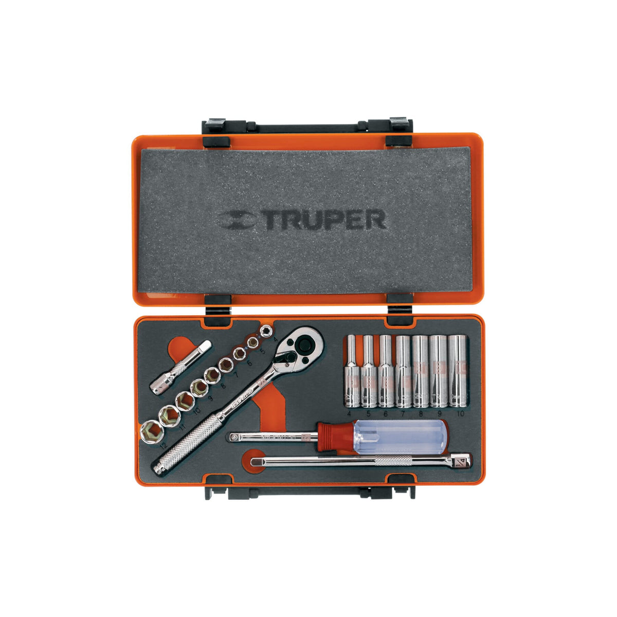 Truper Socket Set 1/4" Drive 4-12mm 21-pce | Hobeca