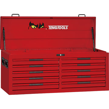 Teng Pro35 53in red tool chest with 10 drawers, front view
