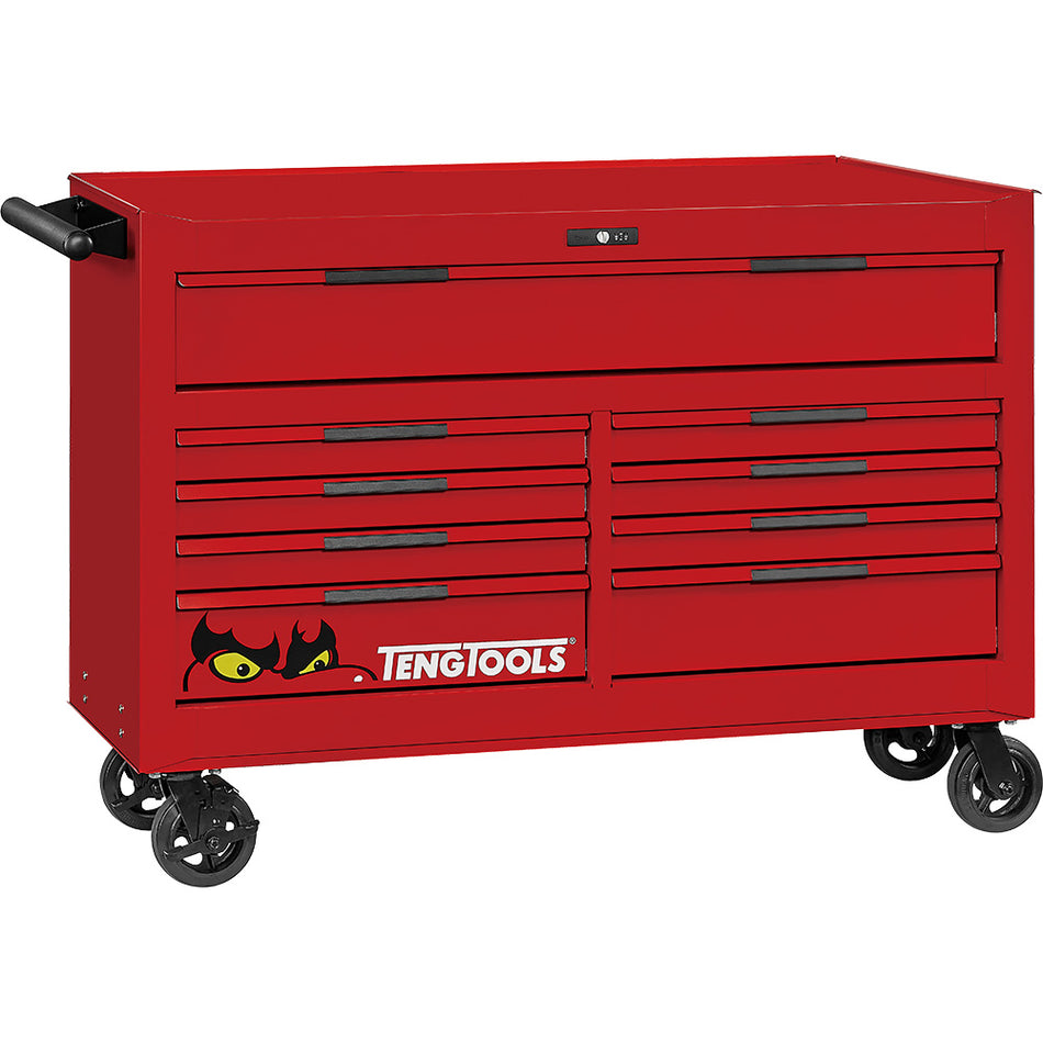 Teng Pro35 53in Roller Cabinet 9 Drawers Red