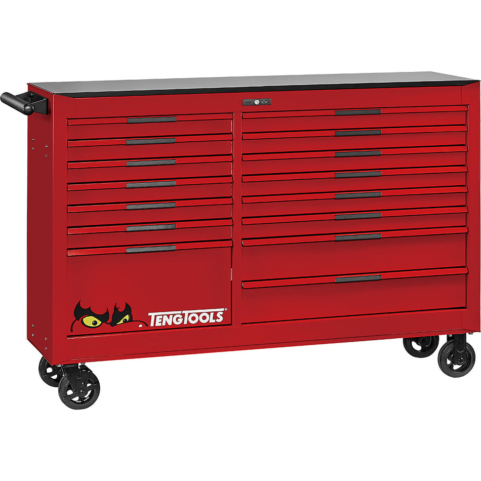 Teng Pro35 64in Roller Cabinet 15 Drawers Red