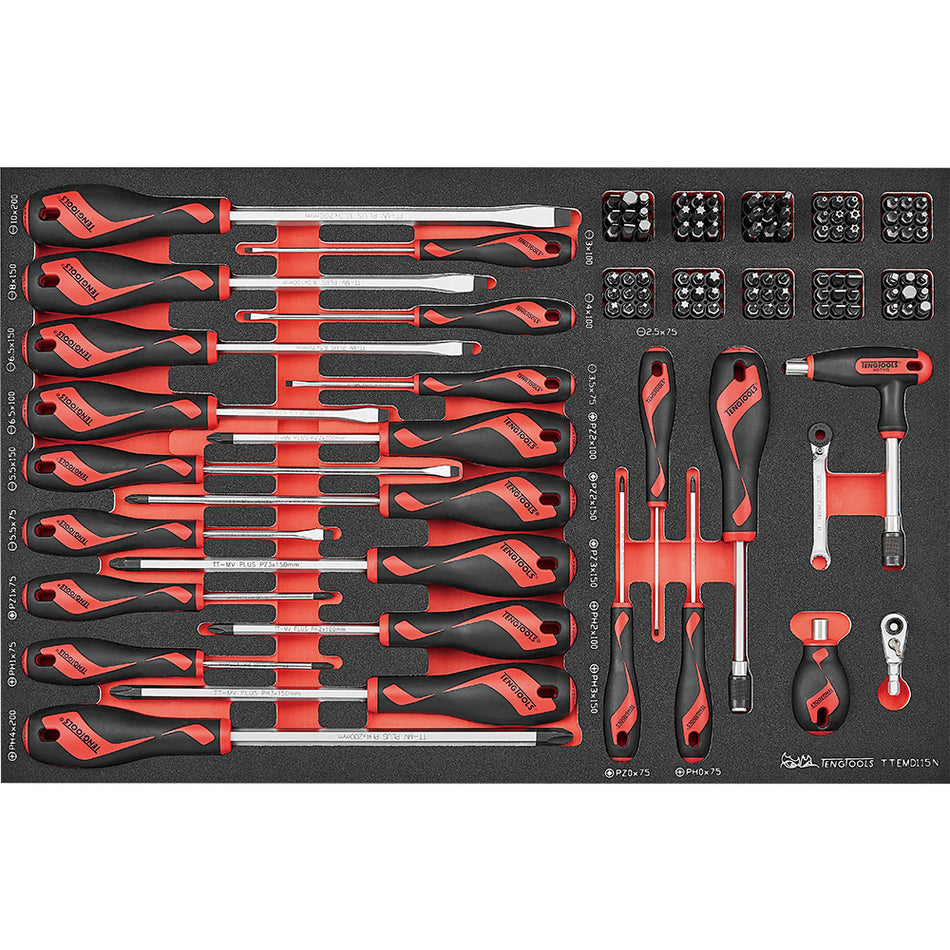 Teng 115pc Mixed Driver And Bits Set Foam