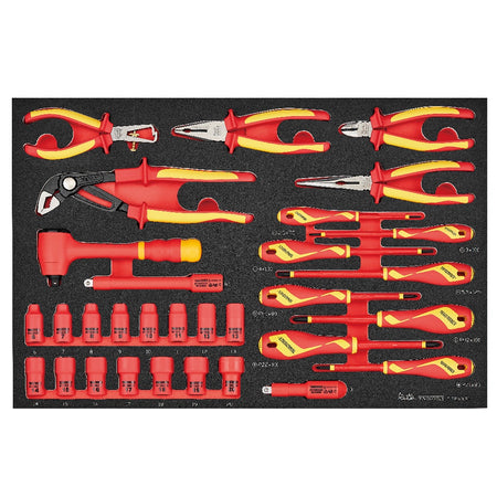Teng 31pc insulated socket and pliers set in EVA foam tray FOAM4X4