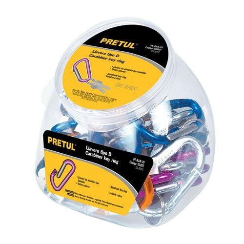 Pretul Keyring Counter Tub - Karabiner Alloy with Keyring 30-pce | Hobeca