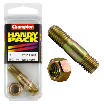 Champion M10 x 1.5 x 40 manifold stud and nut