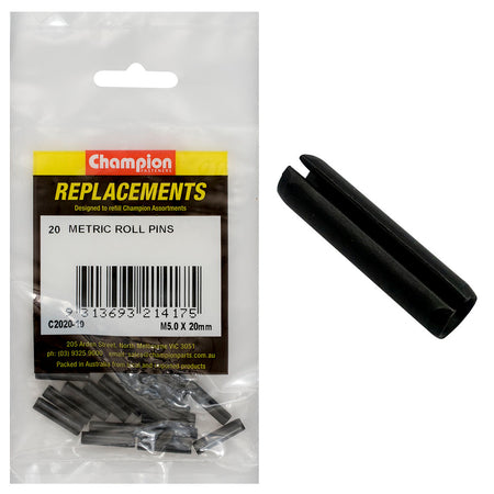 Champion 5.0 x 20mm Metric Roll Pin -20pk | ISL