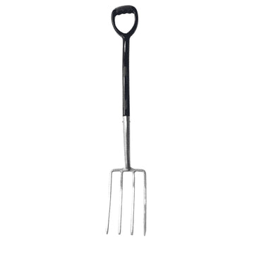 Viking Yard Border Fork with polished stainless steel tines and ergonomic composite handle