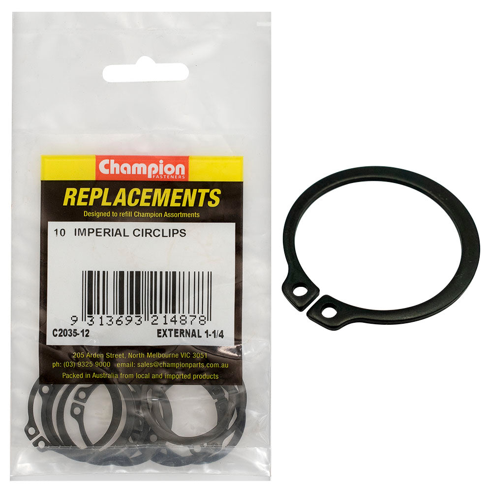 Champion 1-1/4in Imperial External Circlip -10pk | ISL