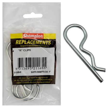 Champion R-Clip To Suit 3/4in To 1in Shaft Dia. -4pk | ISL