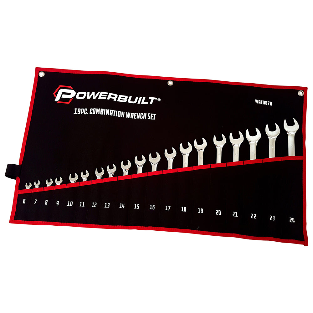 Powerbuilt 19pc Metric Ring and Open-End Spanner Set – mirror polished | Alltrade