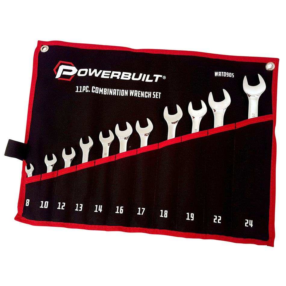 11pc Metric Ring and Open-End Spanner Set - mirror polished