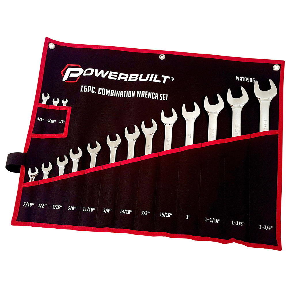 16pc Imperial Ring and Open-End Spanner Set – mirror polished | Alltrade