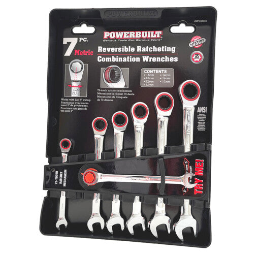 7pc Metric Reversible Gear Spanner Set