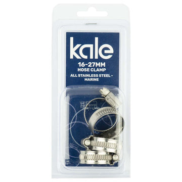 Kale WD12 stainless worm drive hose clamp 16–27mm, pack of 4