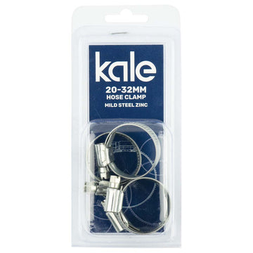 Kale WD12 hose clamp 20–32 mm mild steel zinc plated, pack of 4