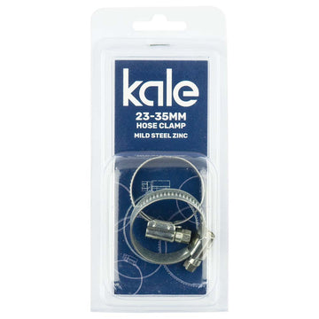 Kale WD12 hose clamp 23–35 mm mild steel zinc-plated, two pack