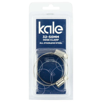 Kale WD12 stainless worm drive hose clamp 32–50mm, pack of two