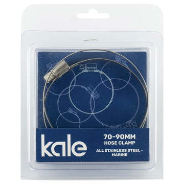 Kale WD12 stainless hose clamp, 70–90 mm capacity, pack of two