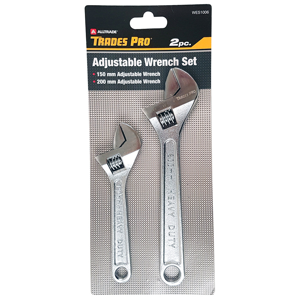 2pc Pack 150mm/6" & 200mm/8" Adjustable Wrenches | Alltrade