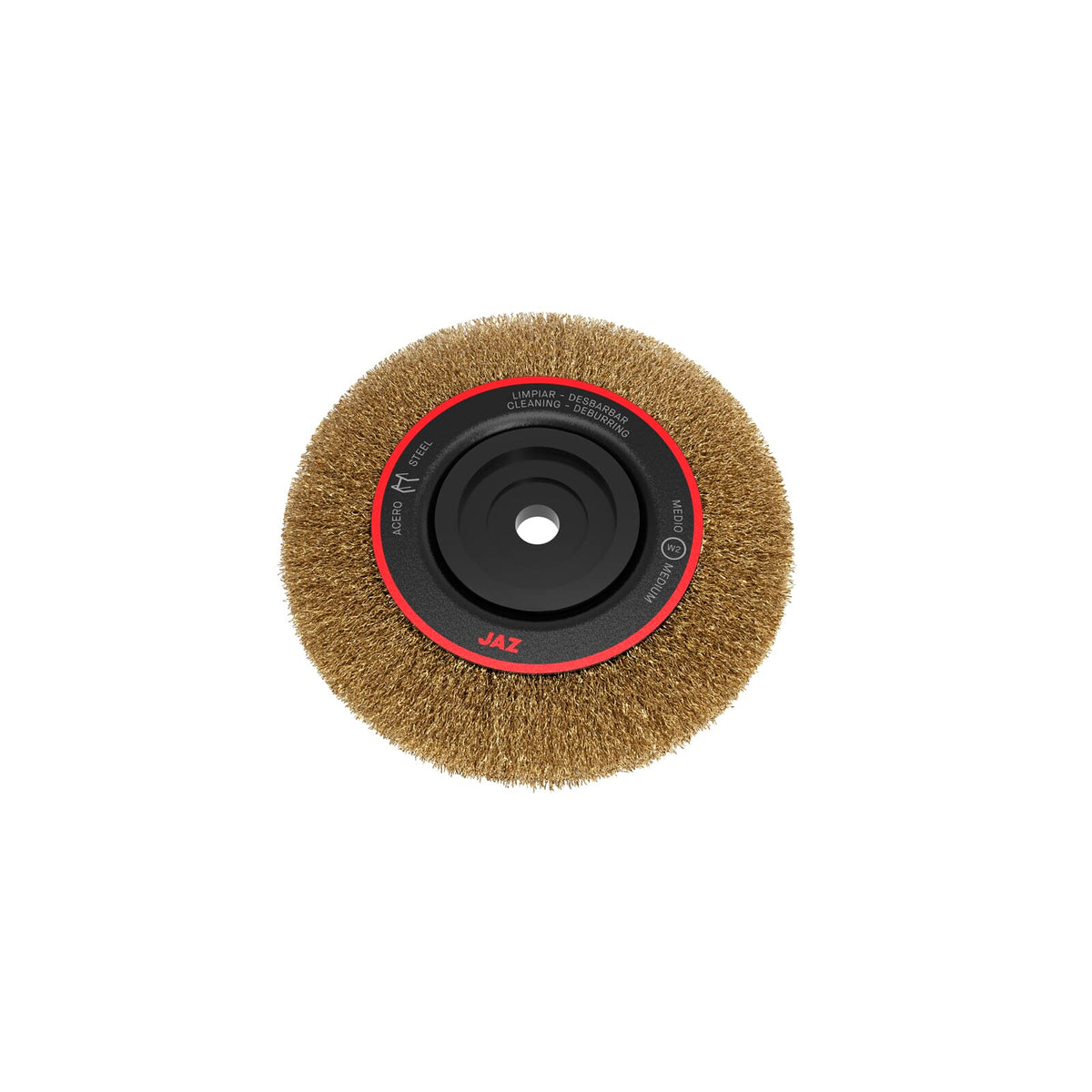Jaz Wire Wheel Wide Face Crimped 150mm x 20mm x 0.3mm 5/Row - Multi Fit Bore - Coated Steel (WHEW-1505) | Hobeca
