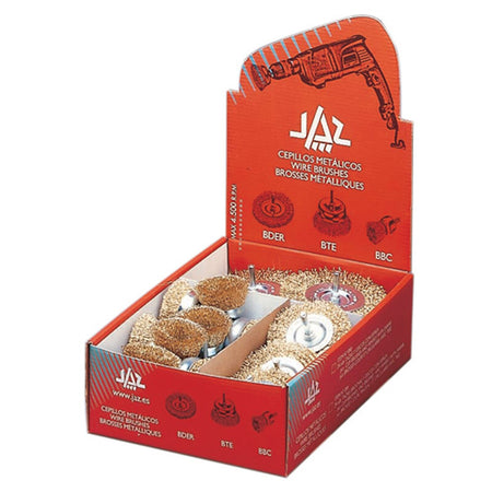 Jaz Wire Wheel Assortment 24pc (11 Wheels / 8 Cup / 5 End Brushes) (WHEW-S0891) | Hobeca