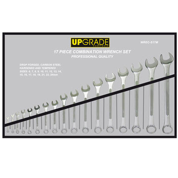 Upgrade WSWRC-CM170 17-piece combination wrench set laid out, 6–24mm sizes