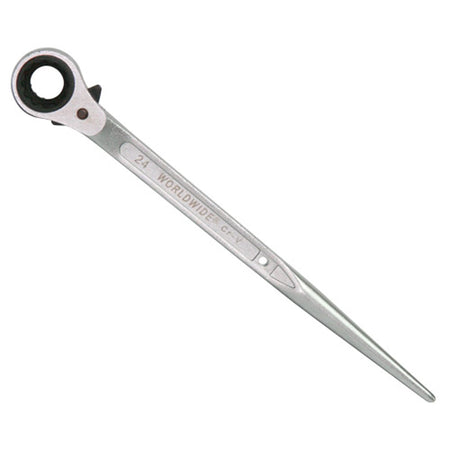 Worldwide RHB2124 Spud Ratchet Wrench 21 x 24mm Sockets with Bent Podger for Scaffolding | Hobeca