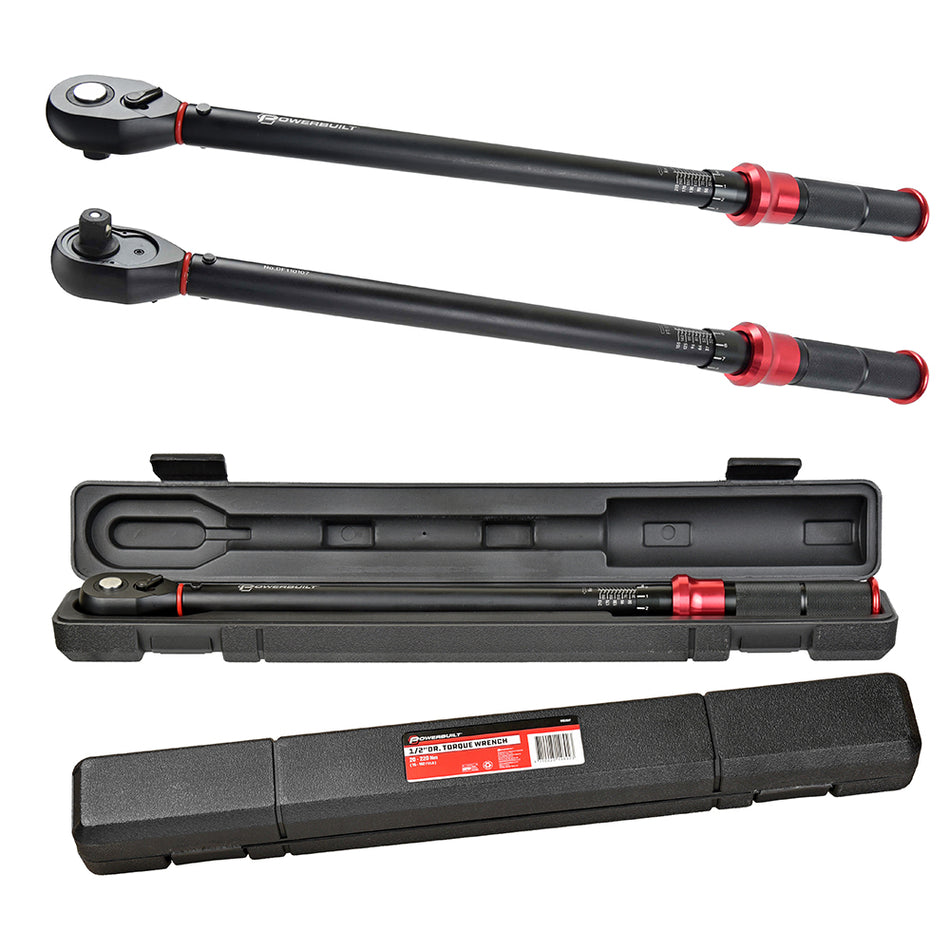 Powerbuilt Torque Wrench, 1/2" Dr, 20-220Nm, Black Series