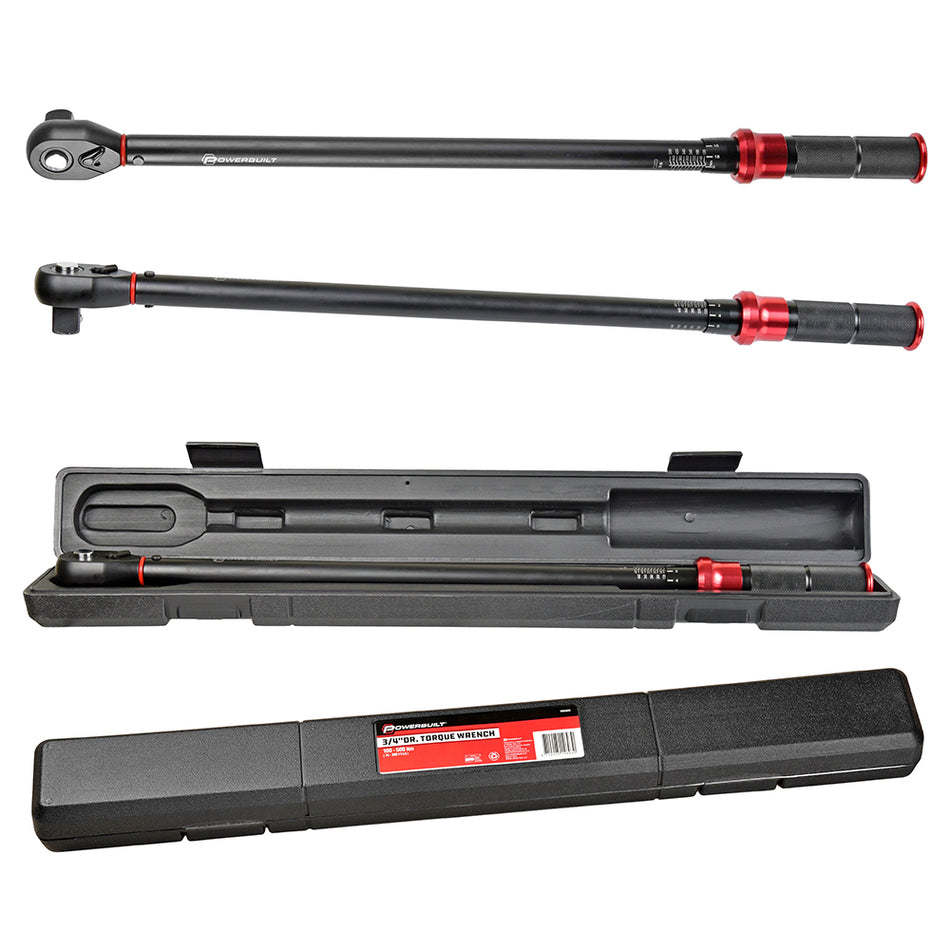 Powerbuilt Torque Wrench, 3/4" Dr, 100-500Nm, Black Series