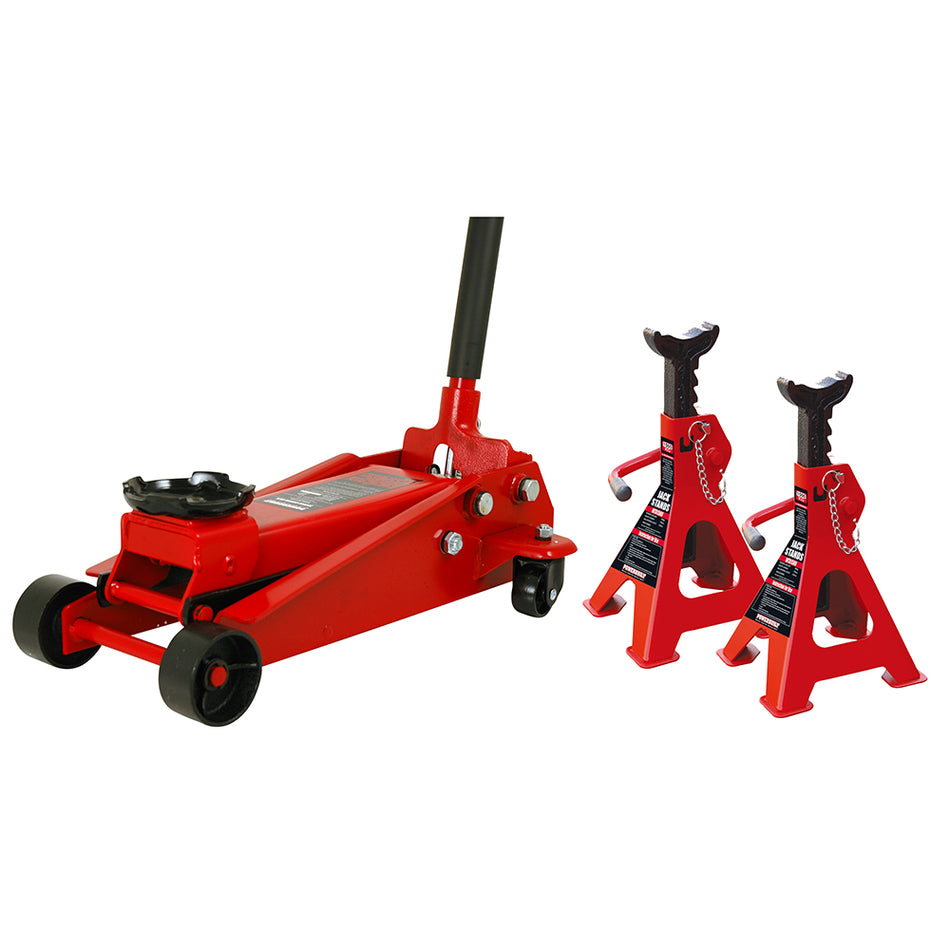 Powerbuilt 3.3 Ton / 3000kg Jack & 1.6 Ton / 1500kg Stands Combo