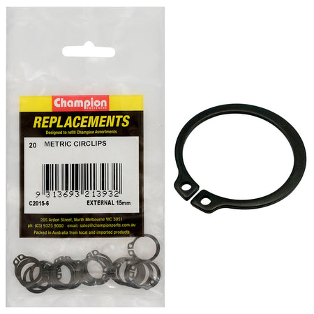Champion 15mm External Circlip -20pk | ISL
