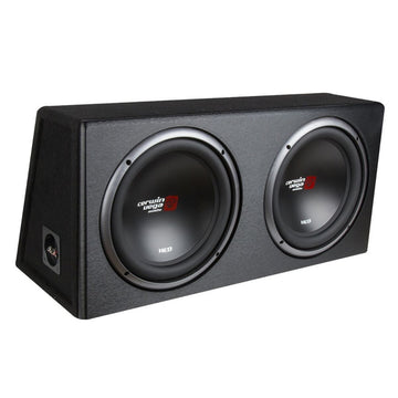 Cerwin Vega dual 12 inch XED subwoofer enclosure front view