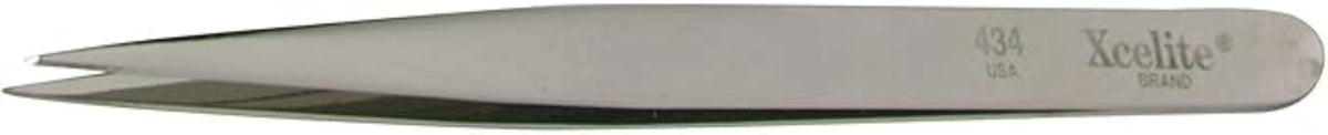 Weller XHT-434 Xcelite precision tweezers, 4.75 inch length, cross-lock self-closing