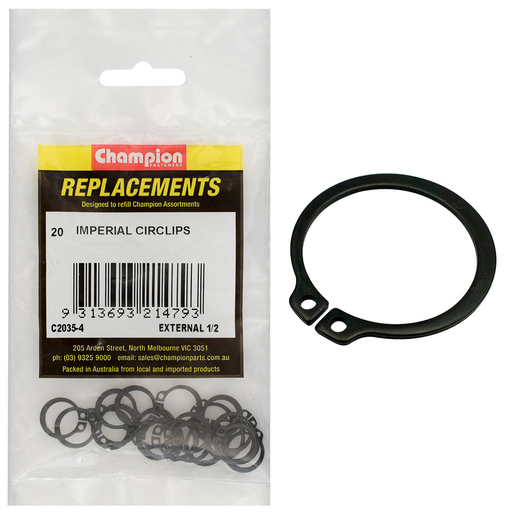 Champion 1/2in Imperial External Circlip -20pk | ISL