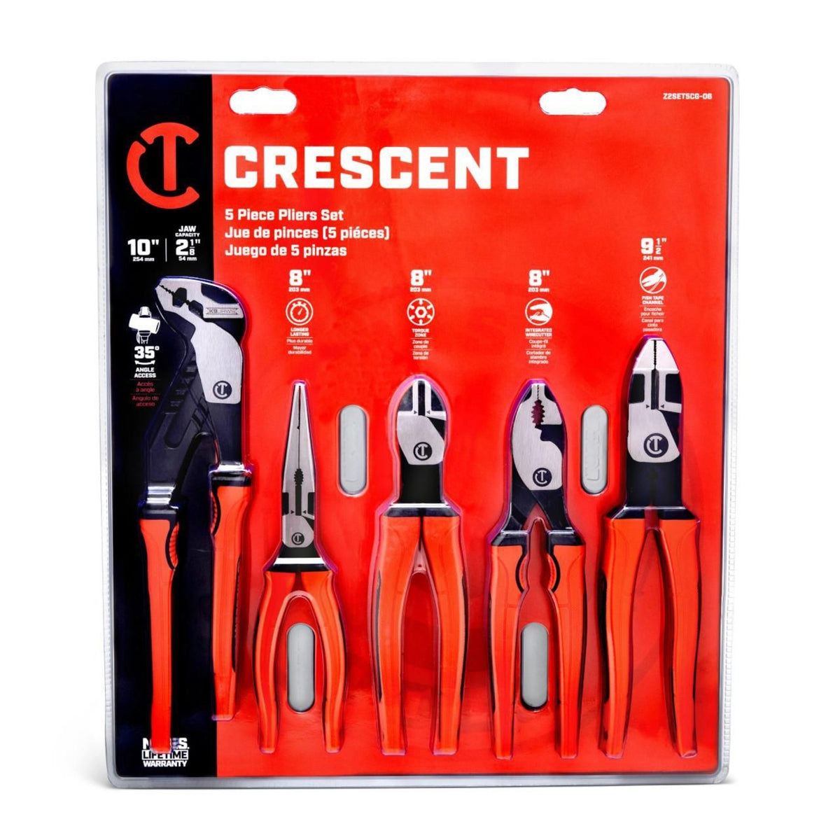 Crescent 5Pc Z2 Mixed Dual Material Plier Set | Accent Tools