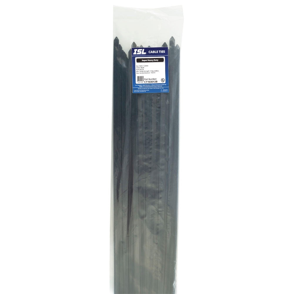ISL 1030 x 13.0mm UV Nylon Cable Tie - Blk. - 50pk