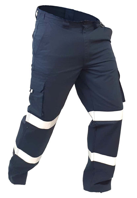 Esko Taped Polycotton Ripstop Cargos, Navy -Size 34"/87cm