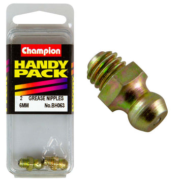 Champion 6mm straight grease nipples pack of 2