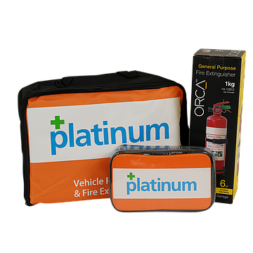 Platinum Vehicle First Aid Kit and Fire Extinguisher 1Kg Softpack