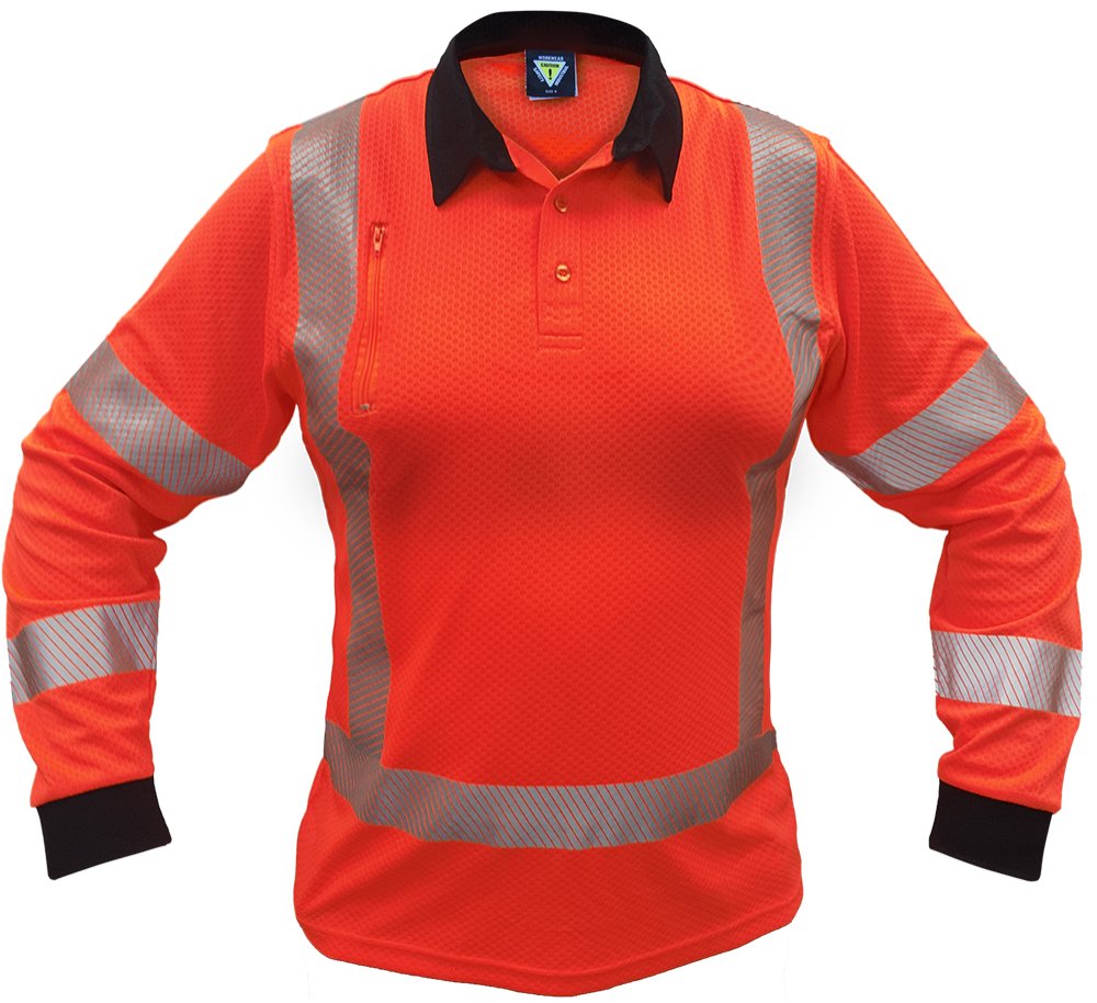 Esko TTMC-W17 X-Back L/S Women's Microvent Polo-Size 4