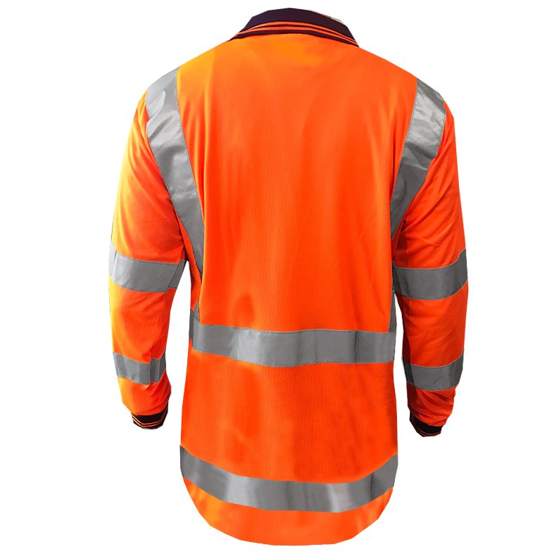 Clearance - Esko Hi-Vis D/N TTMC Polo, LS, Orange -Size 8XL