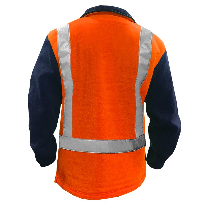Clearance - Esko Hi Vis Polar Fleece, 360gsm, D/N, Orange/ Navy-Size 2XL