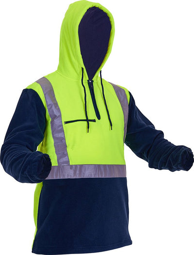 Esko D/N Polar Fleece 1/2 Zip Hoodie - 380gm - Yellow/Navy