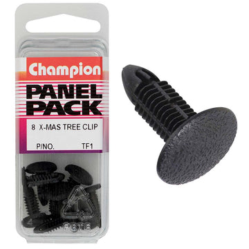 Champion black Christmas tree clip 13mm head 18mm length 5mm hole pack of 8