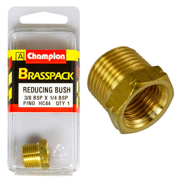 Champion brass hex reducing bush 3/8in to 1/4in inlet outlet