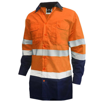 Esko 150gsm Cotton Ripstop Shirt, LS, Orange Blue, DN